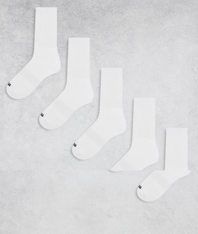 4505 - 5er-Pack schnelltrocknende Lauf-Socken in Weiß mit Fußgewölbestütze von 4505