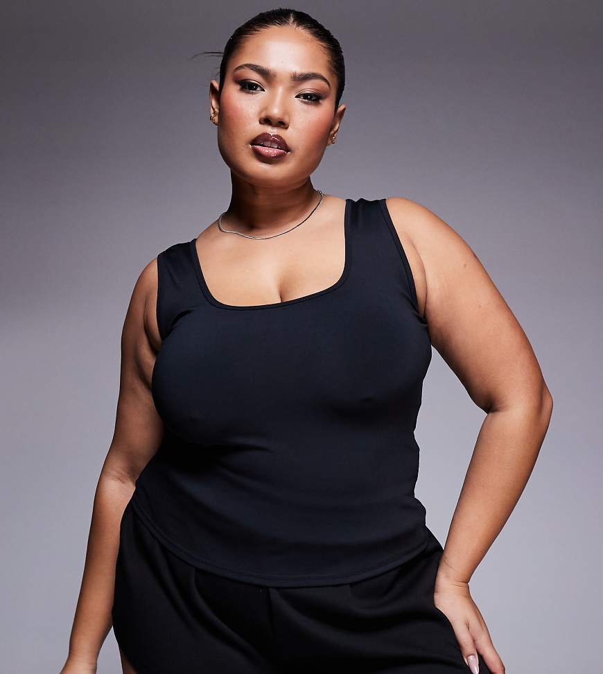 4505 Curve - Icon - Leicht verkürztes Sport-Trägertop in Schwarz von 4505