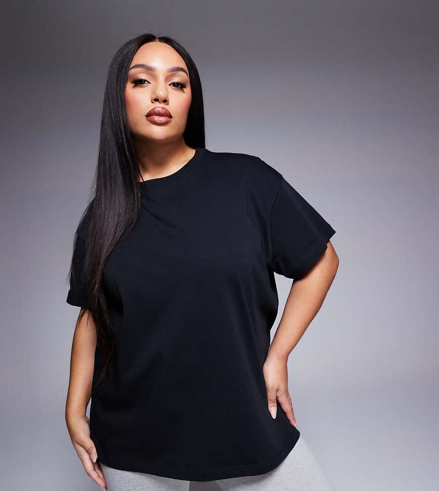 4505 Curve - Icon - Oversize-T-Shirt aus Baumwolle mit schnelltrocknendem Finish in Schwarz von 4505