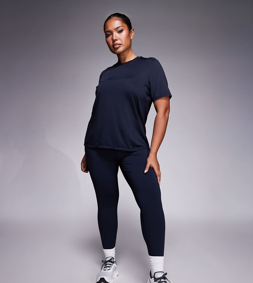 4505 Curve - Icon - Po-formende Sport-Leggings in Marineblau mit Innentasche und hohem Bund von 4505