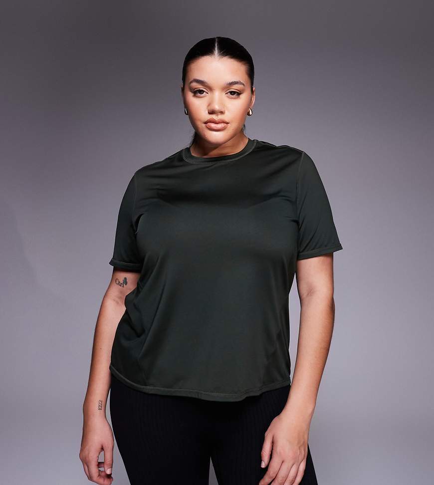 4505 Curve - Icon - Sport-T-Shirt aus schnell trocknendem Material in Dunkelkhaki-Grün von 4505