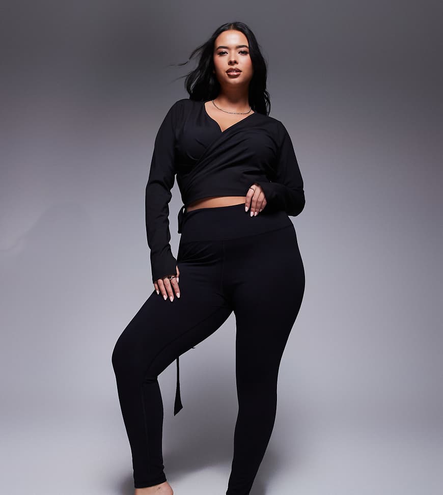 4505 Curve - Icon - Weiche Yoga-Leggings in Schwarz mit hohem Bund von 4505