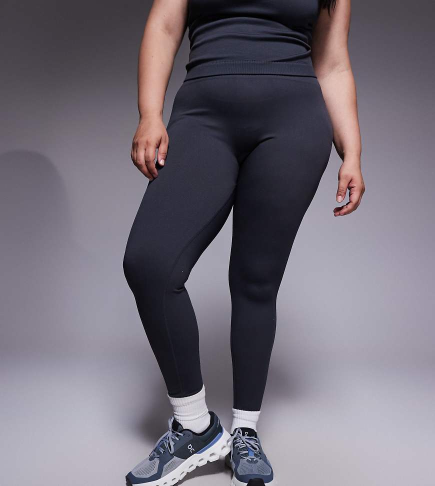 4505 Curve - Nahtlose, formende Sport-Leggings in Feuersteingrau mit hohem Bund 4505 Curve - Nahtlose, formende Sport-Leggings in Feuersteingrau mit hohem Bund von 4505