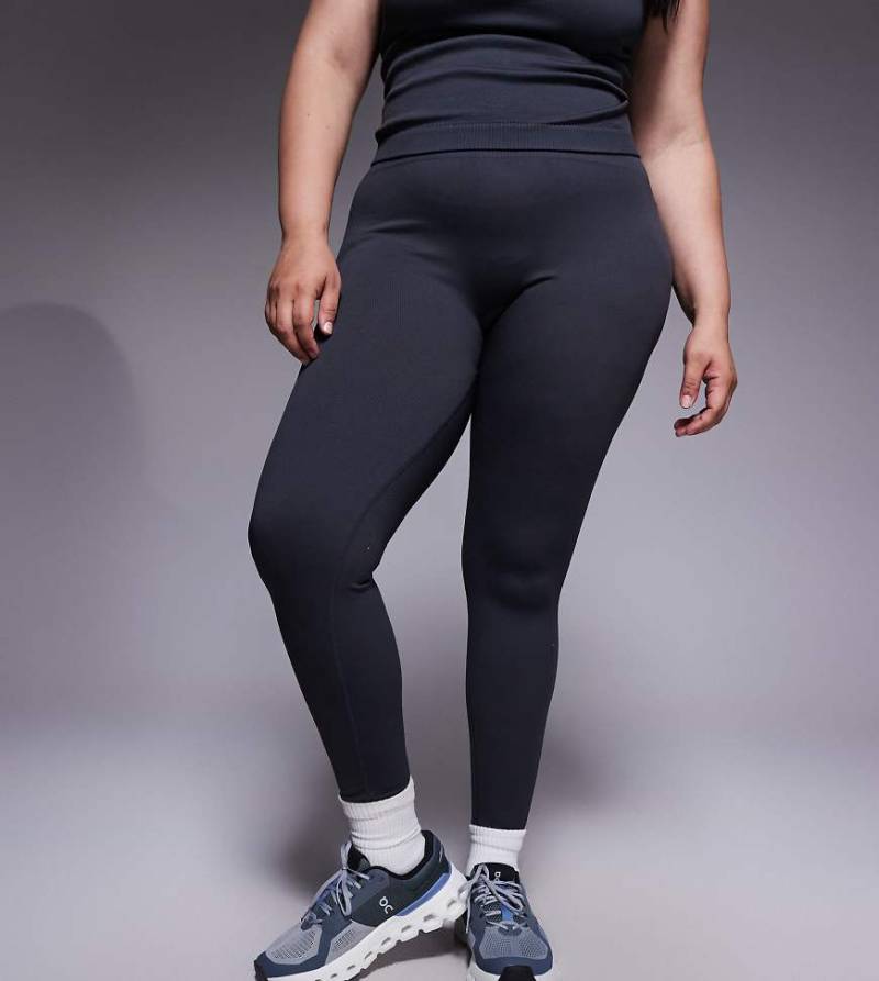 4505 Curve - Nahtlose, formende Sport-Leggings in Feuersteingrau mit hohem Bund 4505 Curve - Nahtlose, formende Sport-Leggings in Feuersteingrau mit hohem Bund von 4505