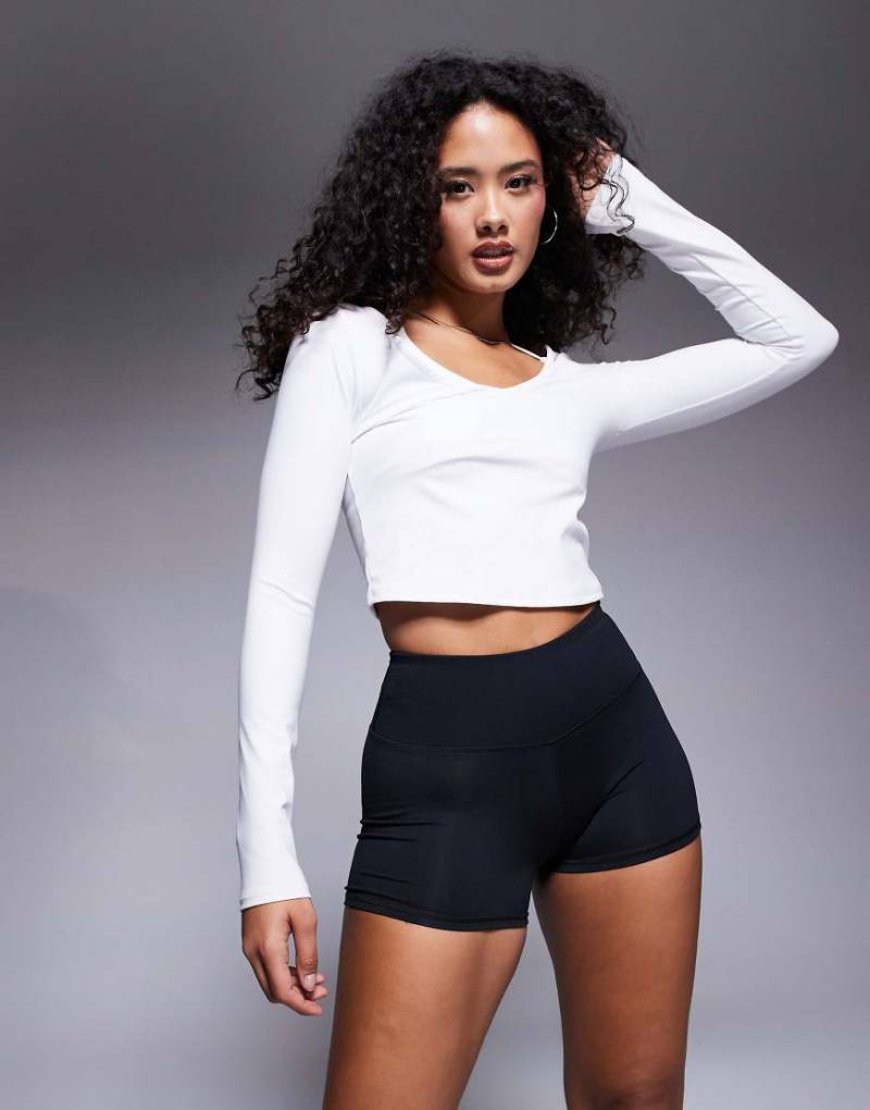 4505 Hourglass - Icon - Weiche Booty-Shorts in Schwarz mit hohem Bund, 8 cm Schrittlänge von 4505