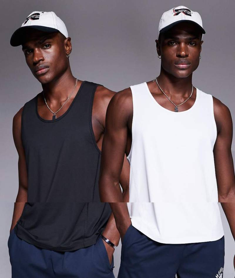 4505 - Icon - 2er-Pack Sport-T-Shirts aus schnelltrocknendem Netzstoff in Schwarz und Weiß-Bunt von 4505