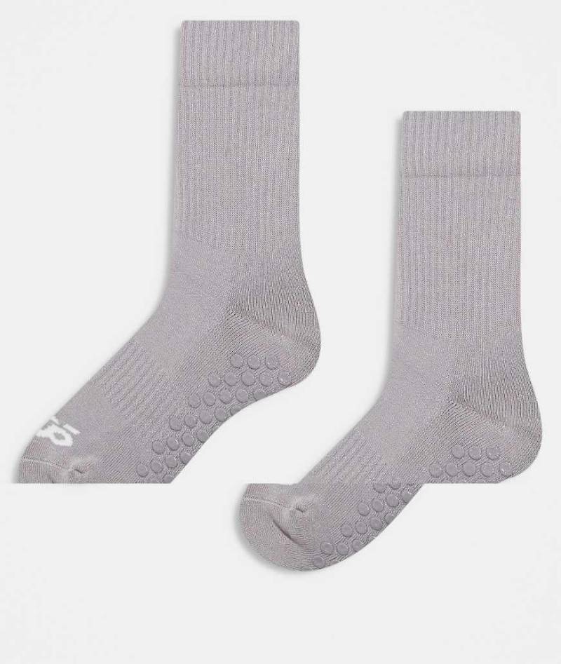 4505 - Icon - 2er-Pack rutschfeste Pilates-Socken in Nerzgrau von 4505