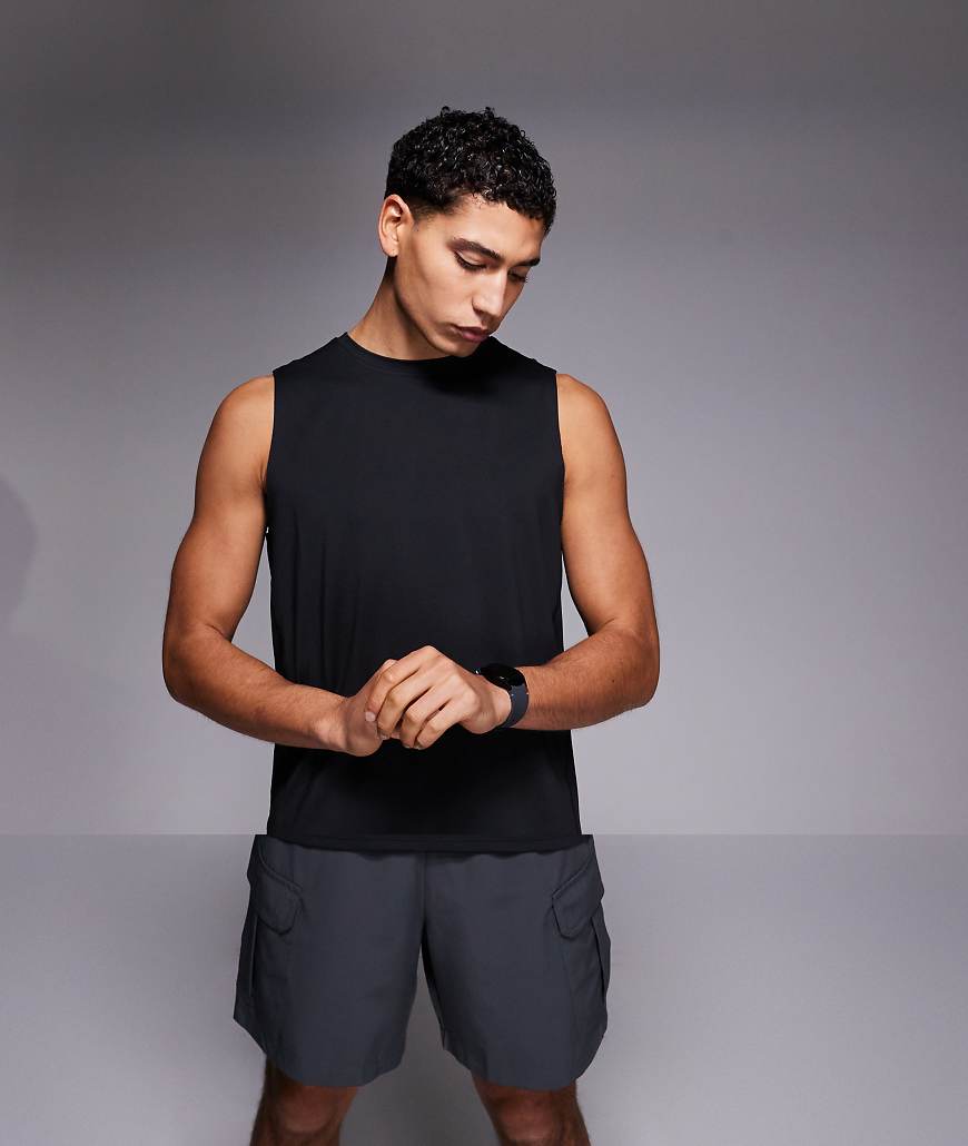 4505 - Icon - 2er-Packs Sport-Tanktops aus schnell trocknendem Netzstoff in Schwarz und Khaki-Bunt von 4505