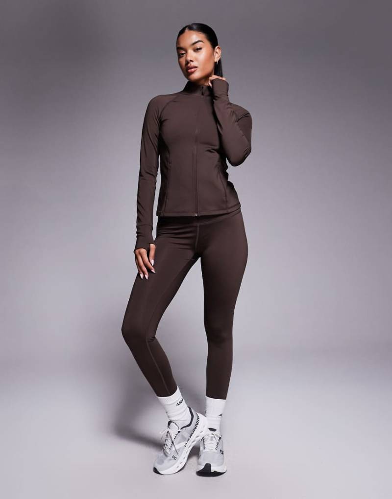 4505 - Icon - Figurformende, langärmlige Jacke in French Roast mit Reißverschluss-Brown von 4505