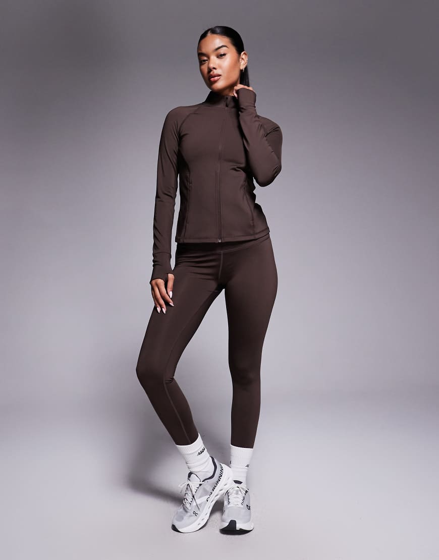 4505 - Icon - Figurformende, langärmlige Jacke in French Roast mit Reißverschluss-Brown von 4505