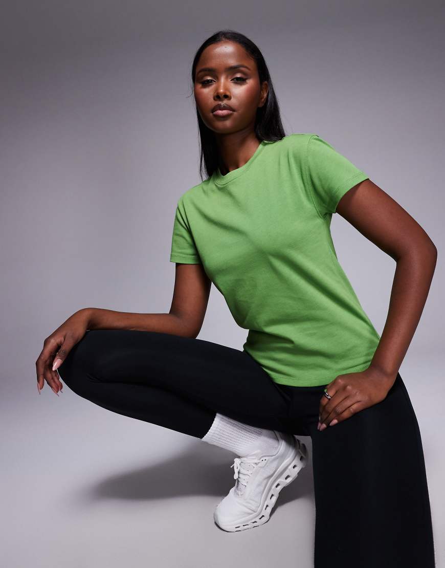 4505 - Icon - Kastiges Baumwoll-T-Shirt in Grün mit schnelltrocknendem Finish von 4505