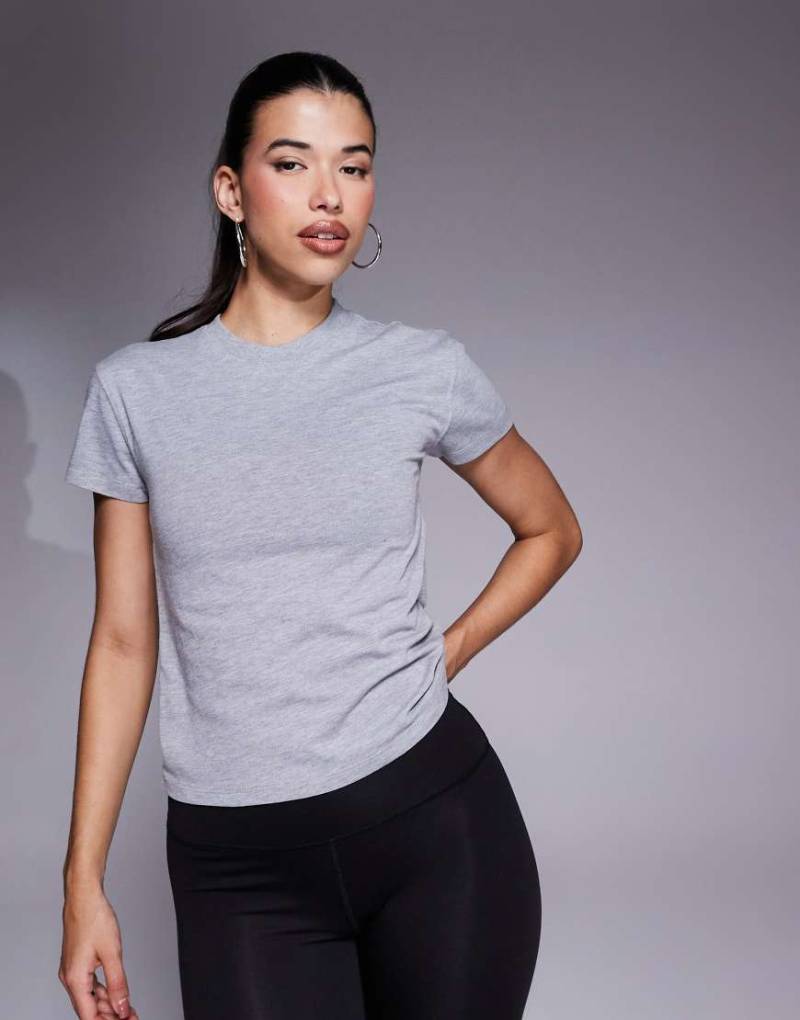 4505 - Icon - Kastiges T-Shirt in Grau meliert aus schnell trocknender Baumwolle von 4505