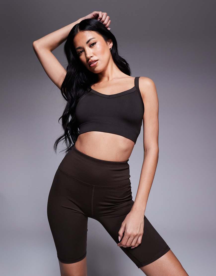 4505 - Icon - Kurze, weiche Leggings in Schokobraun, 20 cm Schrittlänge von 4505