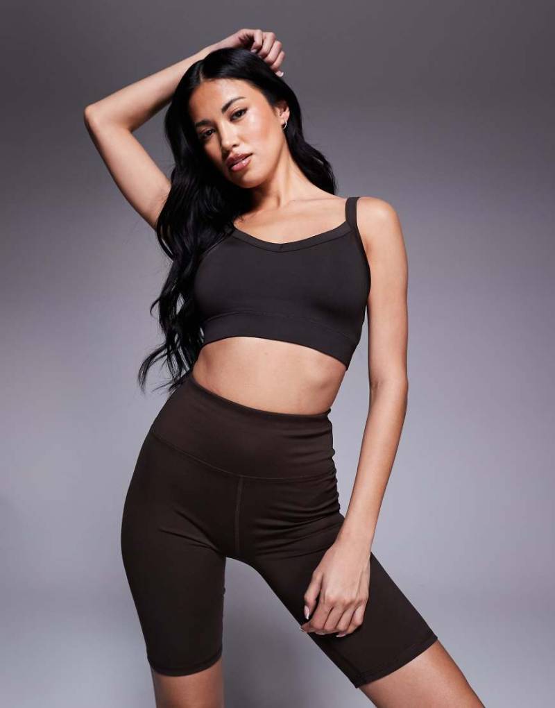 4505 - Icon - Kurze, weiche Leggings in Schokobraun, 20 cm Schrittlänge von 4505