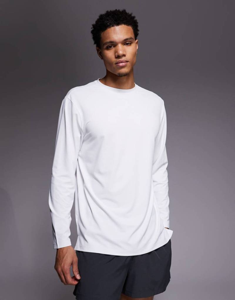 4505 - Icon - Schnelltrocknendes, langärmliges Trainings-T-Shirt aus Mesh in Weiß von 4505