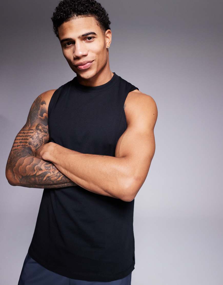 4505 - Icon - Schnelltrocknendes Trainings-Trägertop aus Baumwolle in Schwarz von 4505