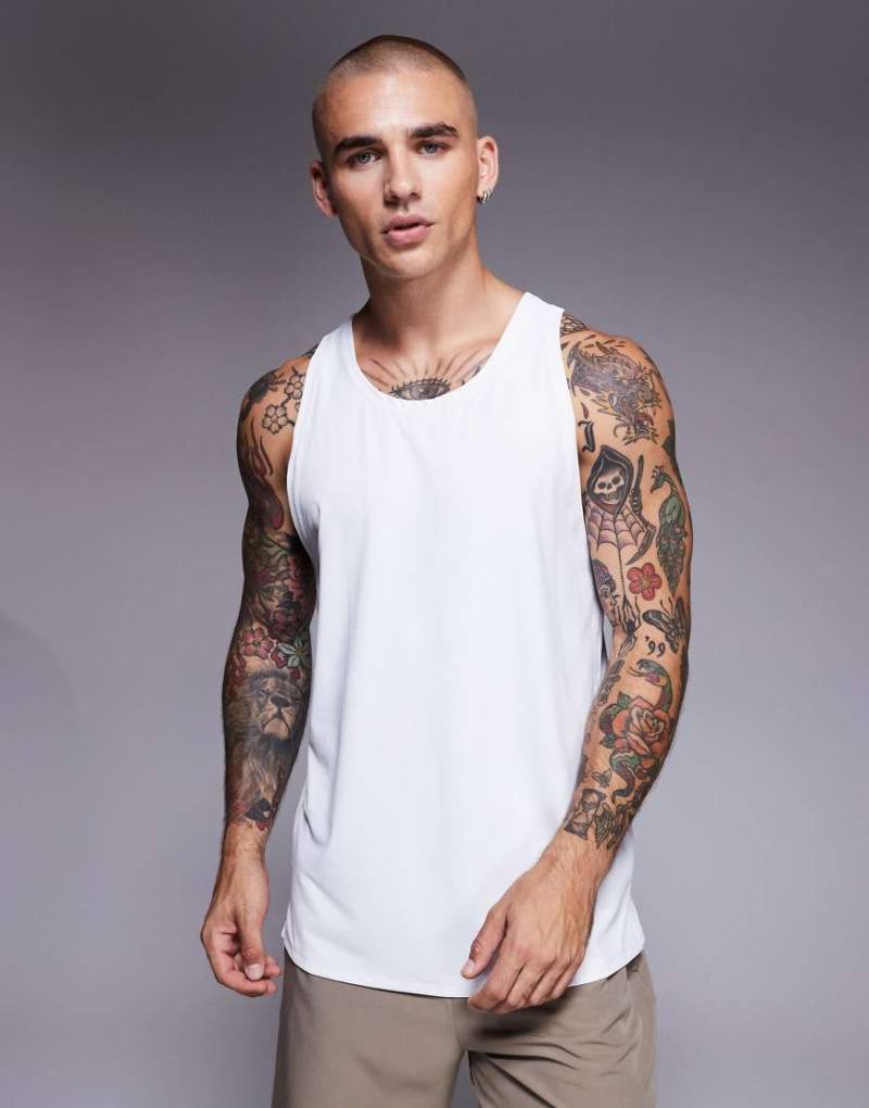 4505 - Icon - Schnelltrocknendes Trainings-Trägertop in Weiß mit Racer-Rücken von 4505