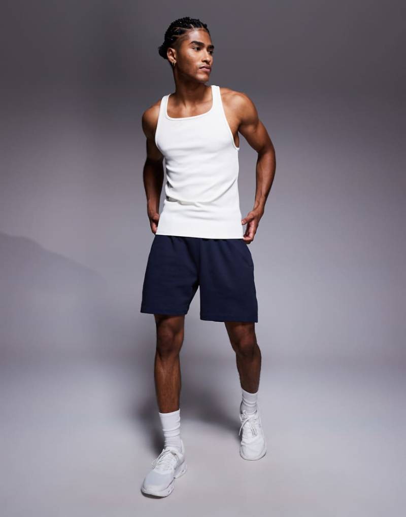 4505 - Icon - Schwere Baumwoll-Sweatshorts in Marineblau mit schnell trocknendem Finish von 4505