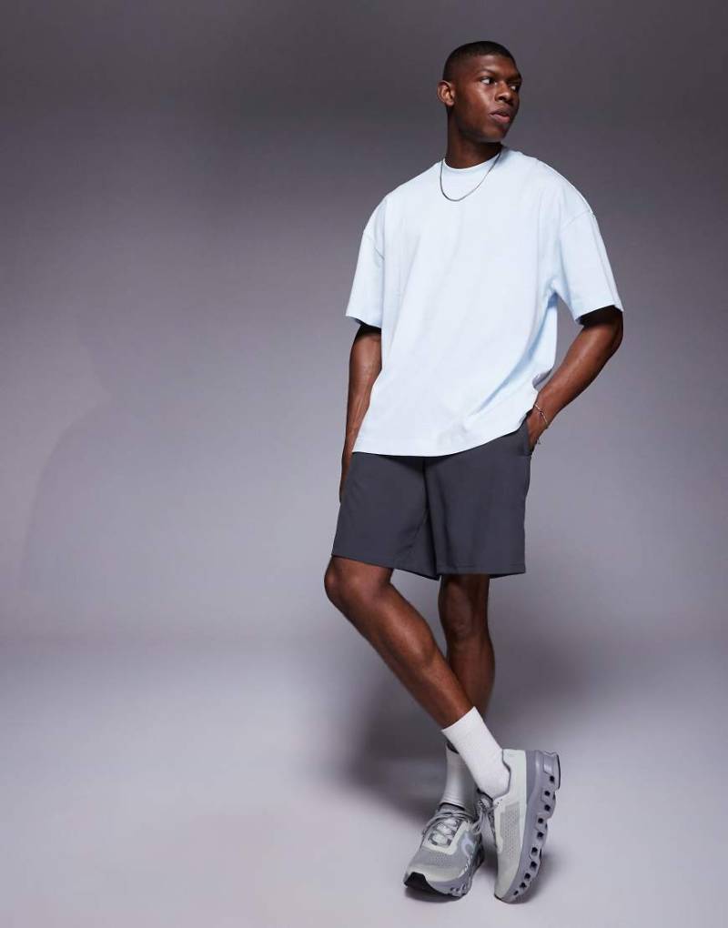 4505 - Icon - Schweres Oversize-T-Shirt aus Baumwolle in Hellblau mit schnell trocknendem Finish von 4505