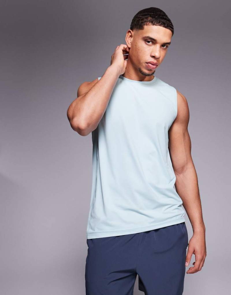 4505 - Icon - Sport-Tanktop aus schnelltrocknendem Netzstoff in Blassblau von 4505