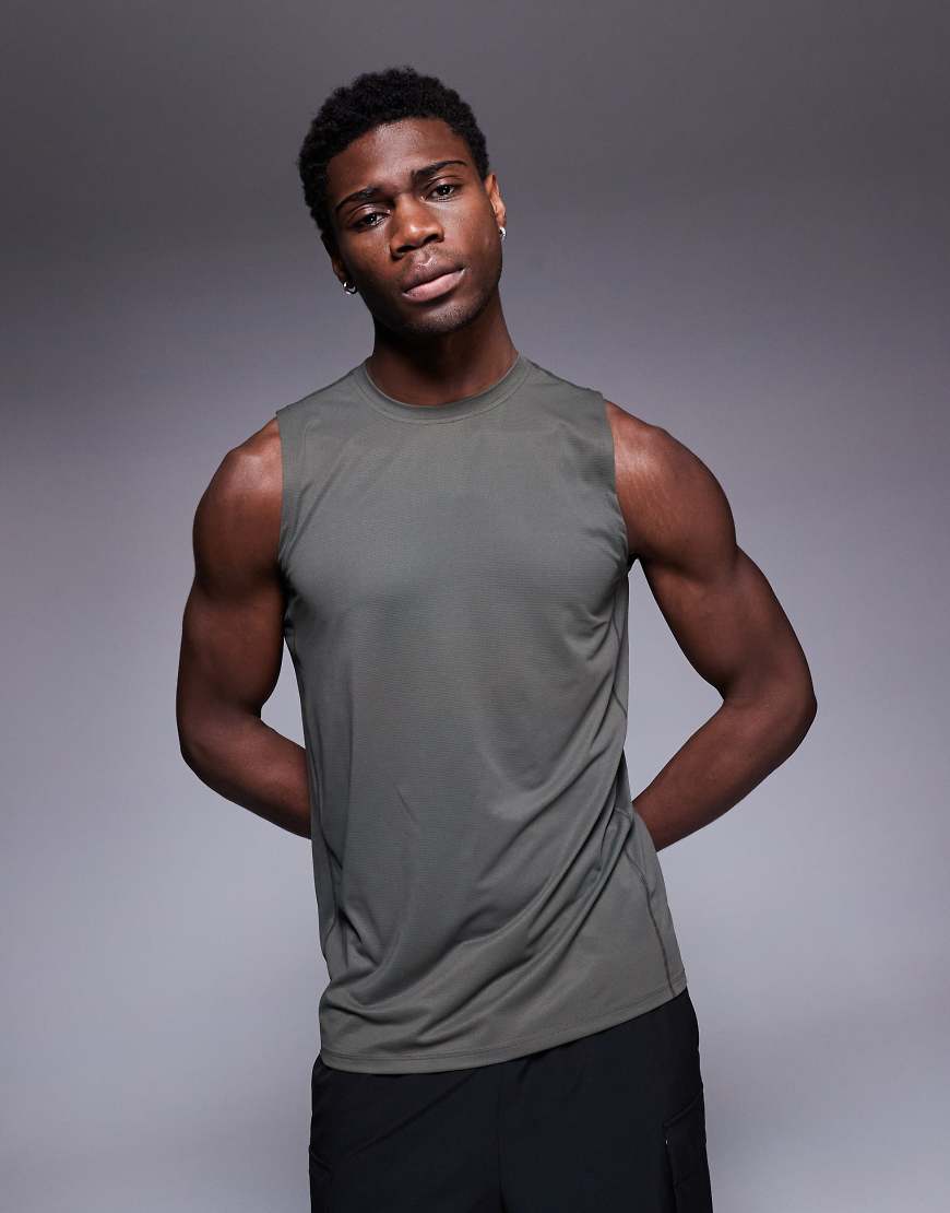 4505 - Icon - Sport-Tanktop aus schnelltrocknendem Netzstoff in Dunkelgrün von 4505