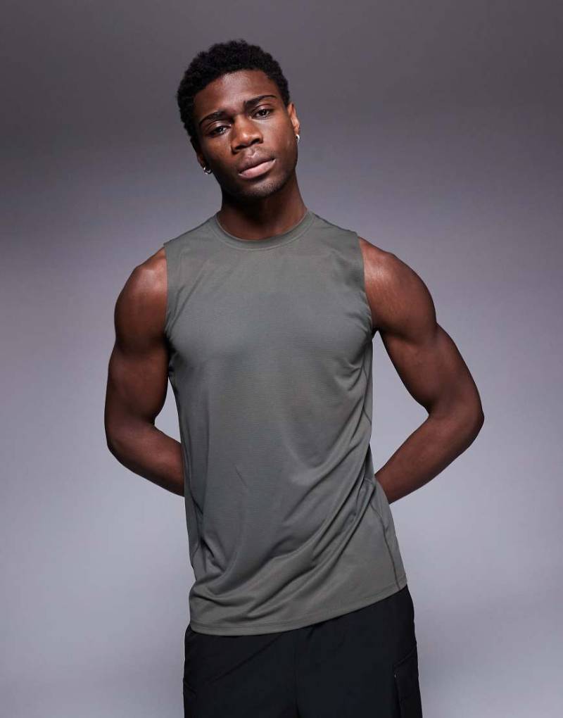 4505 - Icon - Sport-Tanktop aus schnelltrocknendem Netzstoff in Dunkelgrün von 4505