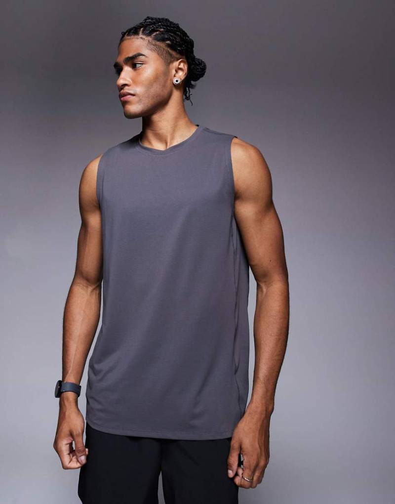 4505 - Icon - Sport-Tanktop aus schnelltrocknendem Netzstoff in Graphitgrau von 4505
