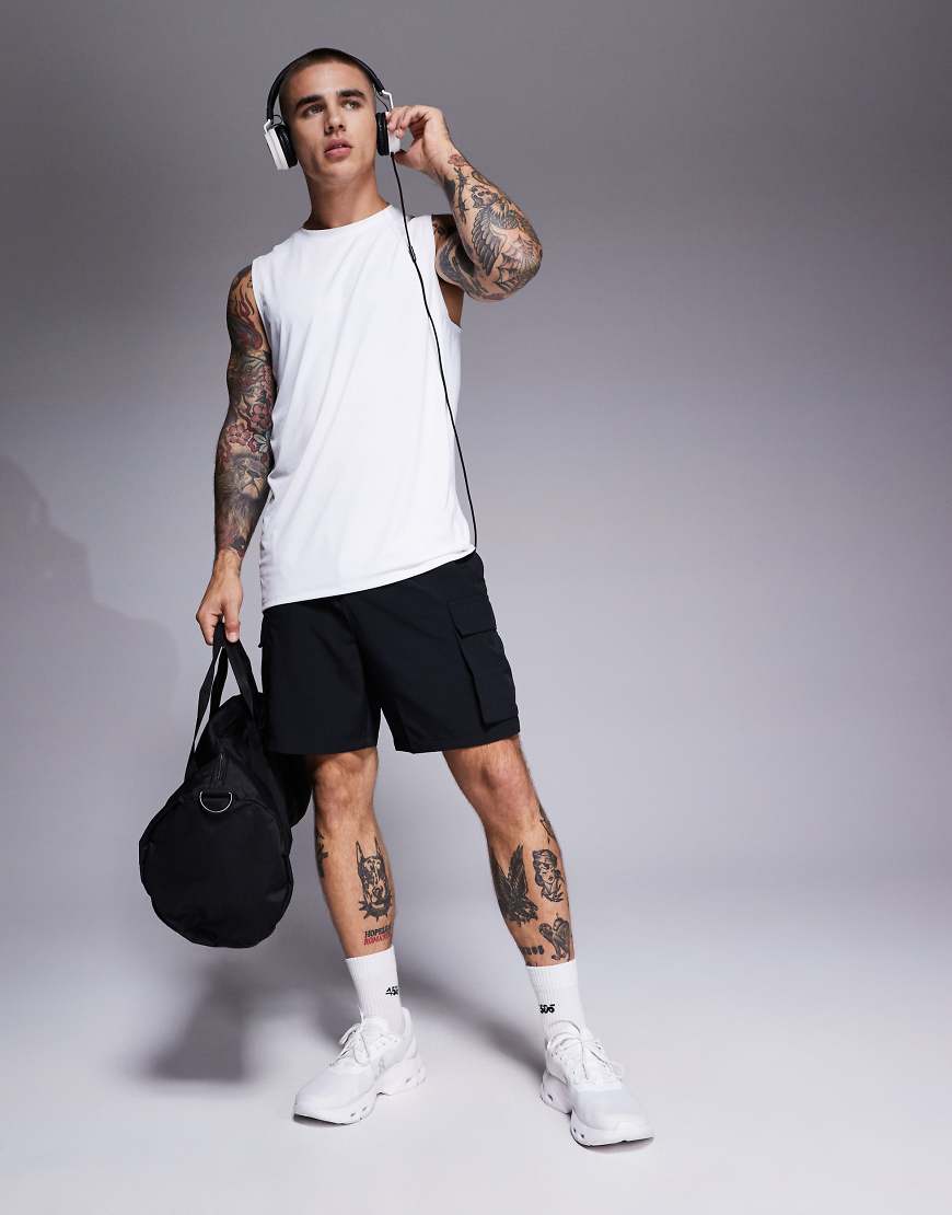 4505 - Icon - Sport-Tanktop aus schnelltrocknendem Netzstoff in Weiß von 4505