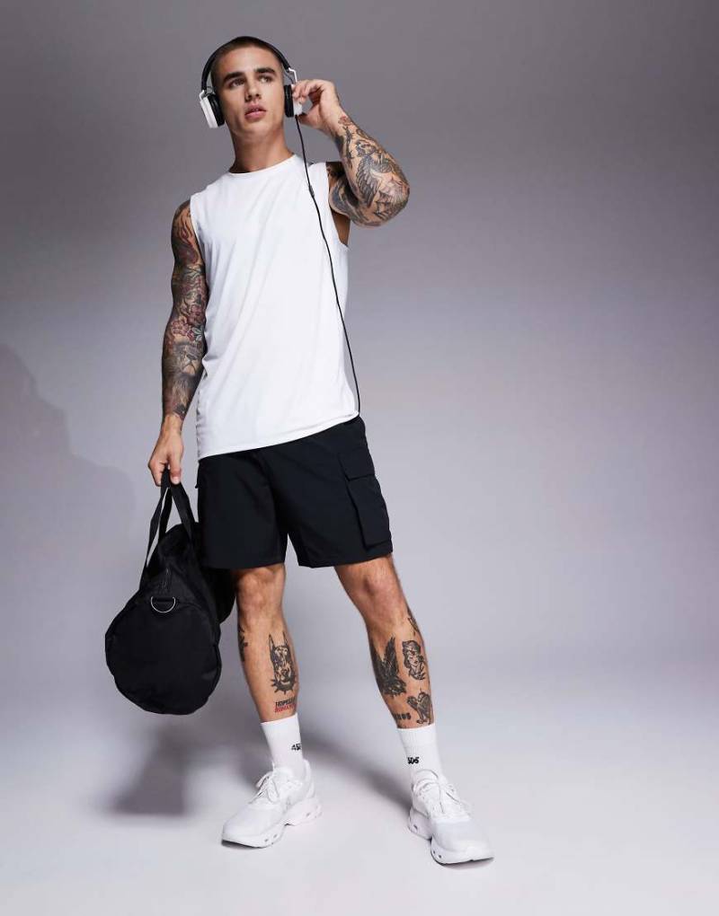 4505 - Icon - Sport-Tanktop aus schnelltrocknendem Netzstoff in Weiß von 4505