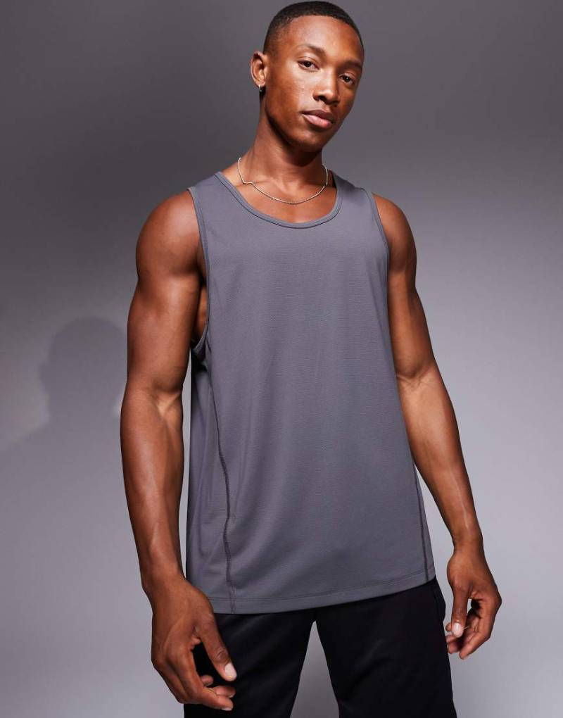 4505 - Icon - Sport-Trägertop aus schnelltrocknendem Netzstoff in Anthrazit mit Ringerrücken-Grau von 4505