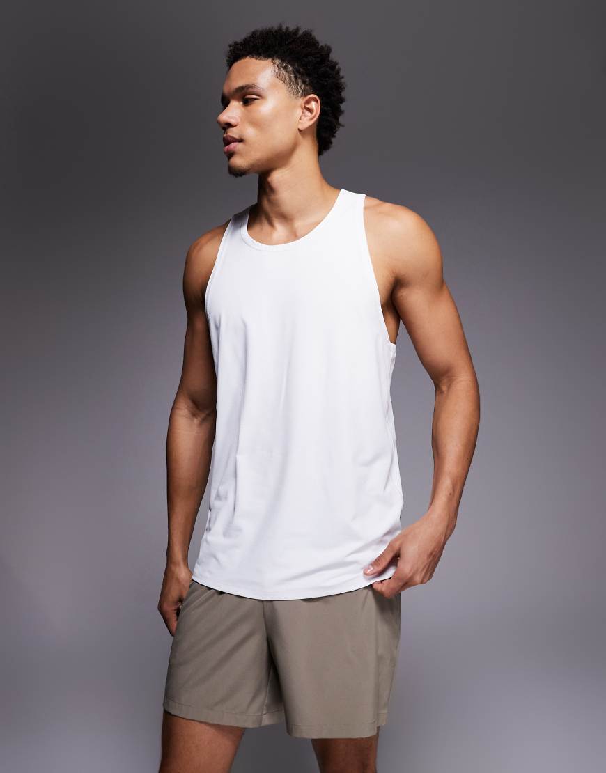 4505 - Icon - Trainings-Trägertop aus schnell trocknendem Netzstoff in Weiß mit Ringerrücken von 4505