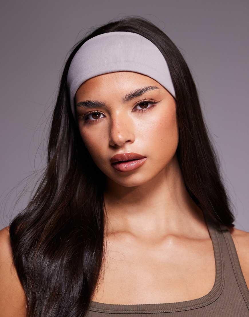 4505 - Icon - Weiches, breites Yoga-Stirnband in Nerzrosa-Grau von 4505