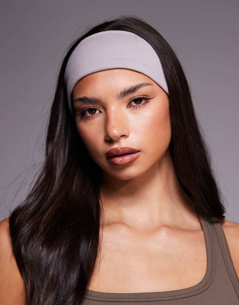 4505 - Icon - Weiches, breites Yoga-Stirnband in Nerzrosa-Grau von 4505