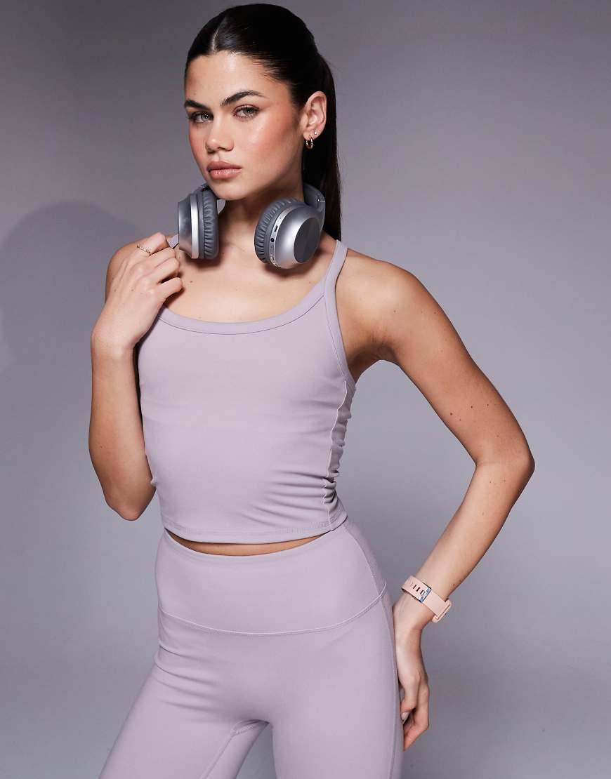 4505 - Icon - Weiches Yoga-Camisole in Aschrosa mit integriertem BH und verstellbaren Trägern-Neutral von 4505