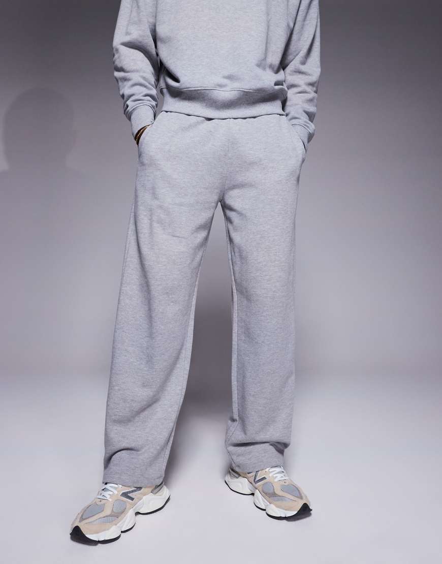 4505 - Icon - Weit geschnittene Jogginghose aus schwerer Baumwolle in meliertem Grau mit schnelltrocknendem Finish von 4505