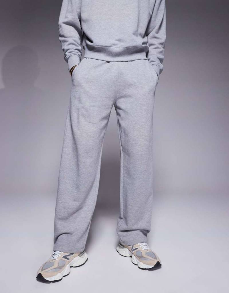 4505 - Icon - Weit geschnittene Jogginghose aus schwerer Baumwolle in meliertem Grau mit schnelltrocknendem Finish von 4505