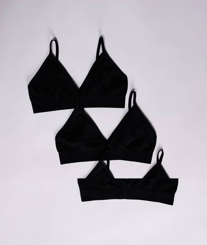 4505 - Intimate - 3er-Pack nahtlose Sport-BHs in Schwarz mit leichter Stützkraft von 4505