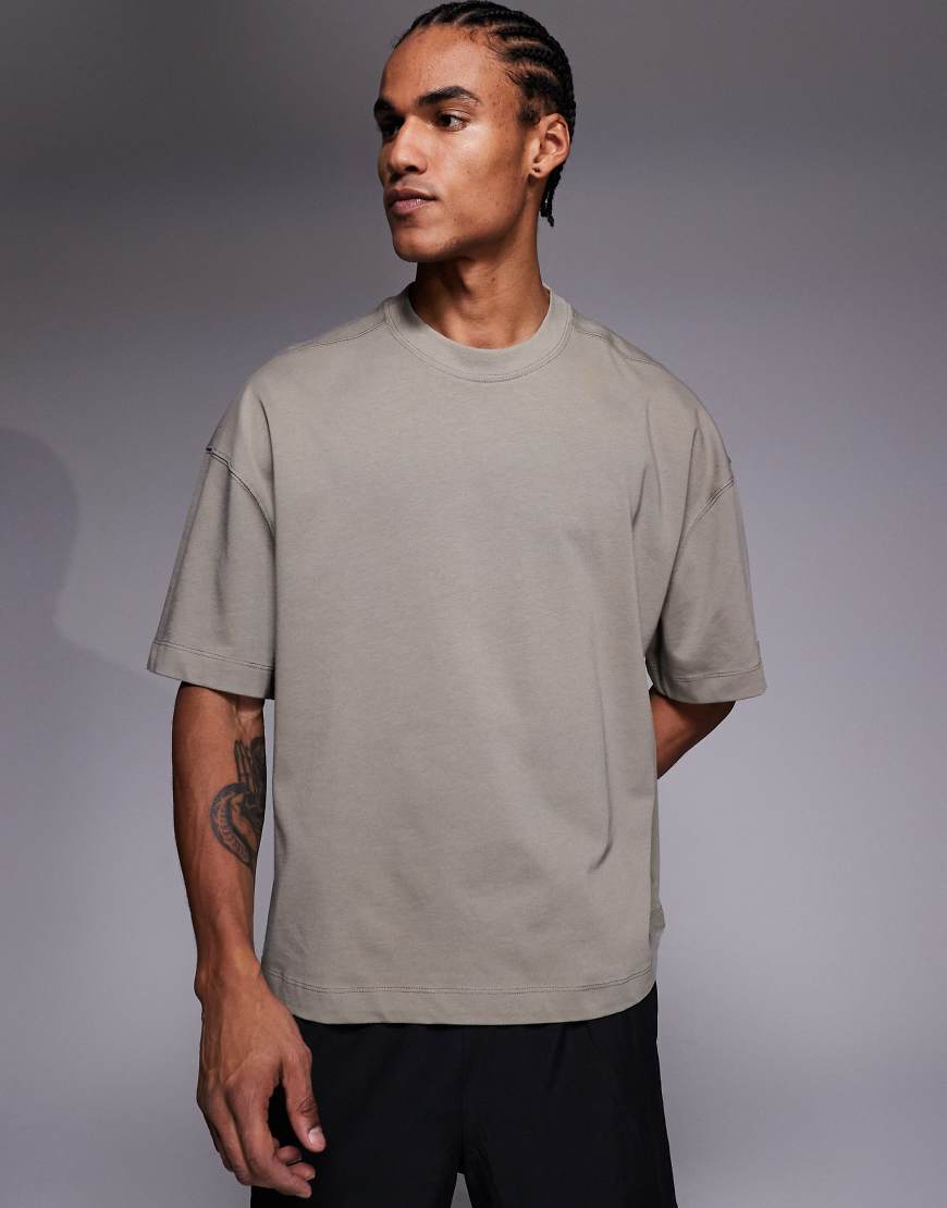 4505 - Kastiges T-Shirt aus schwerer Baumwolle in Sandstein mit überschnittenen Schultern und schnell trocknendem Finish-Neutral von 4505