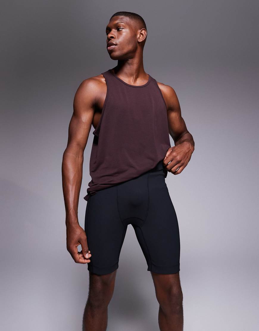 4505 - Kurze gerippte Baselayer-Leggings in Schwarz mit Handytasche von 4505