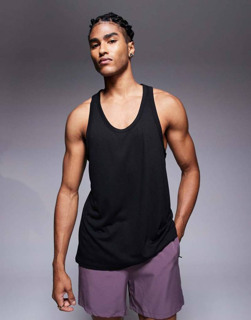 4505 - Lauf-Trägershirt aus schnelltrocknendem Netzstoff in Schwarz von 4505