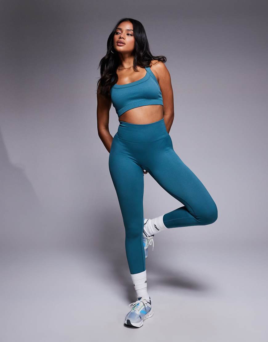 4505 - Nahtlose, formende Sport-Leggings in Meeresschaum-Grün mit hoher Taille 4505 - Nahtlose, formende Sport-Leggings in Meeresschaum-Grün mit hoher Taille von 4505