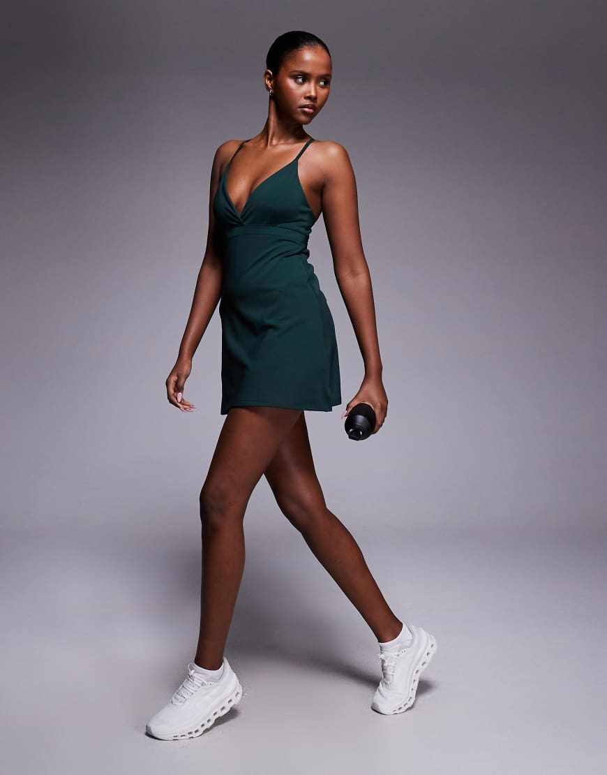 4505 - Padel Active - Tenniskleid in Piniengrün mit Unter-Shorts von 4505