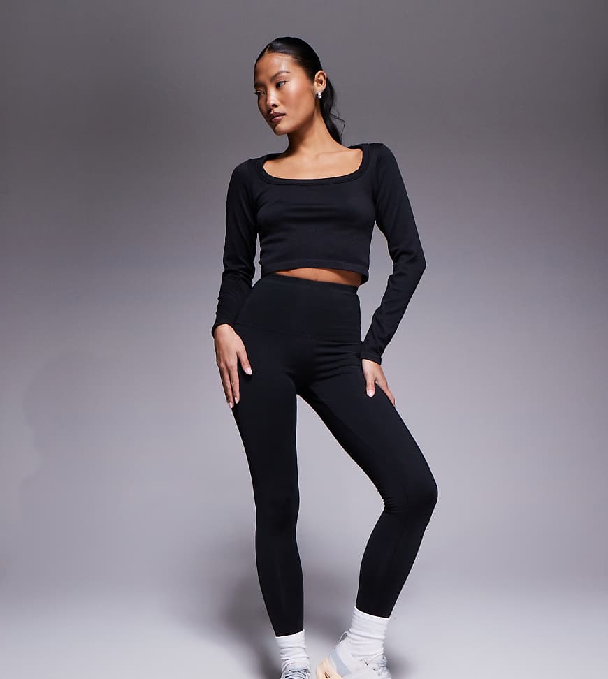 4505 Petite - Icon - Thermo-Laufleggings in Schwarz mit hohem Bund von 4505