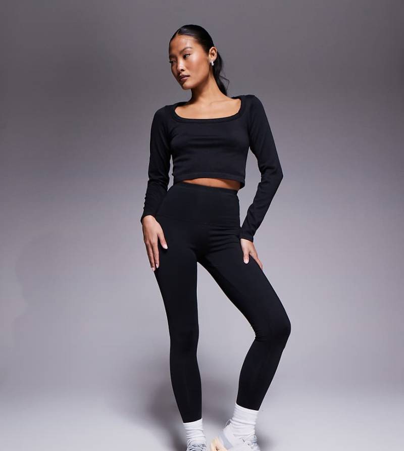 4505 Petite - Icon - Thermo-Laufleggings in Schwarz mit hohem Bund von 4505