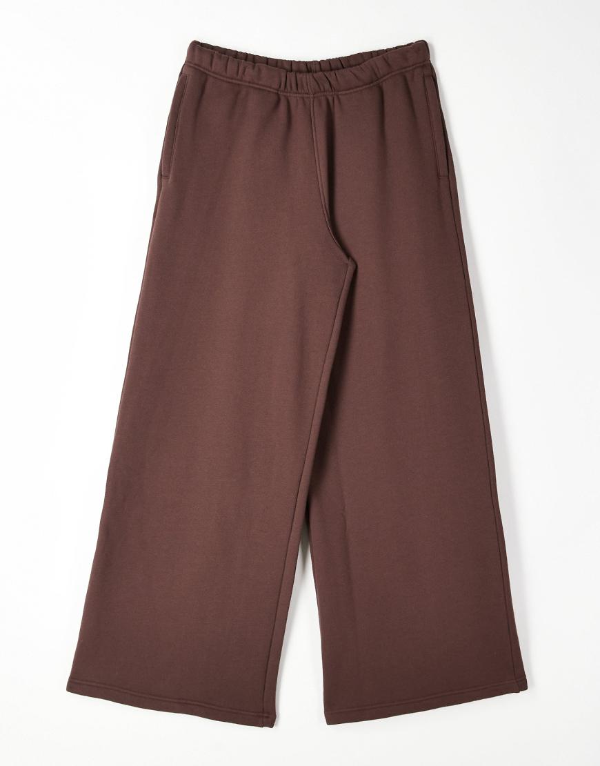 4505 - Rest Day - Schwere Super-Oversize-Jogginghose aus Baumwolle in verwaschenem Braun mit Reißverschlusstaschen, 440 g/m²-Brown von 4505