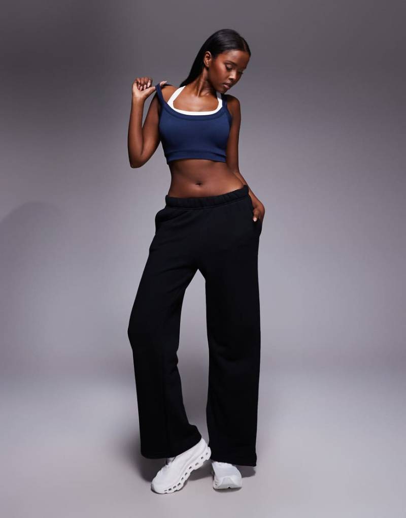 4505 - Rest Day - Weit geschnittene Jogginghose aus schwerer Baumwolle in Schwarz mit niedrigem Bund, 420 g/m² von 4505