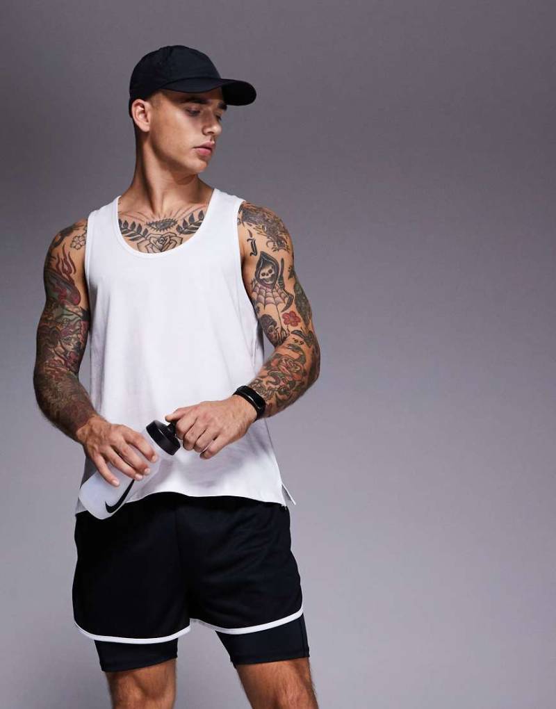 4505 - Running - Schnelltrocknendes Baumwoll-Trägershirt in Weiß von 4505