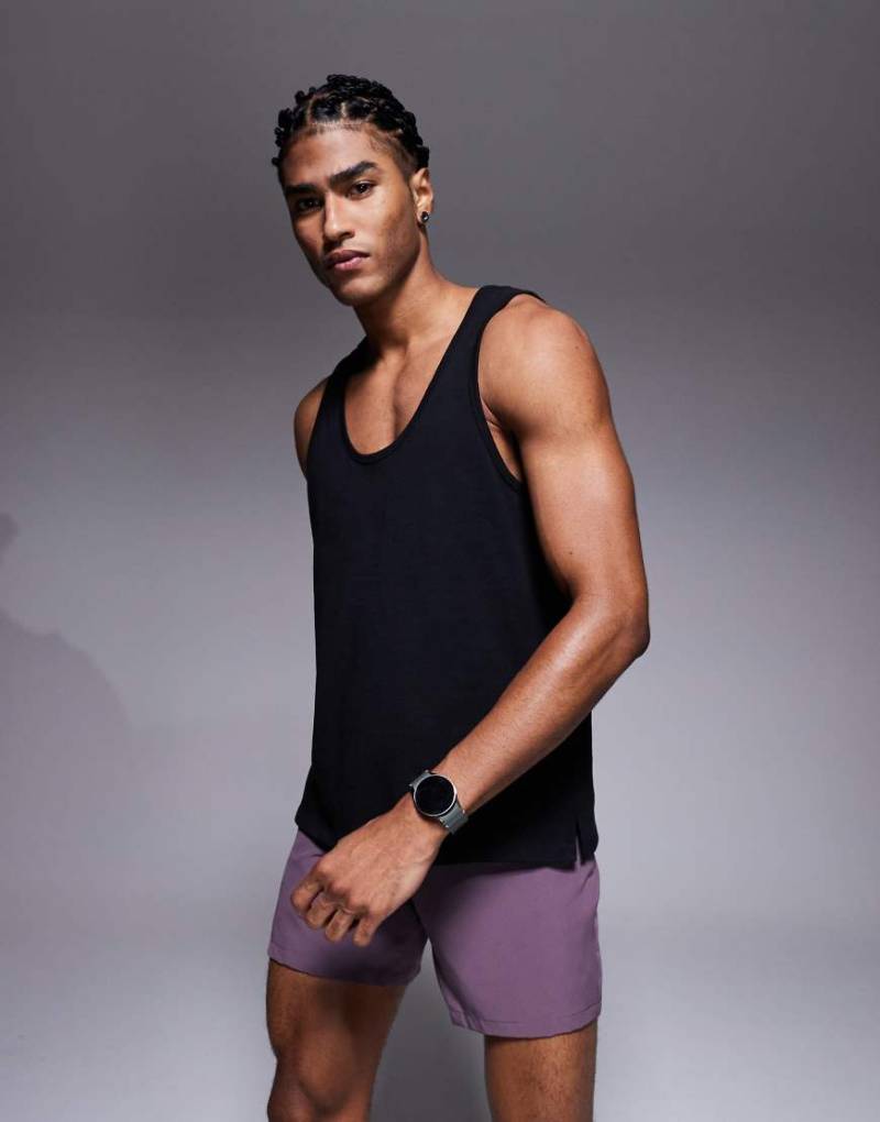 4505 - Running - Schnelltrocknendes Trägertop aus Baumwolle in Schwarz von 4505