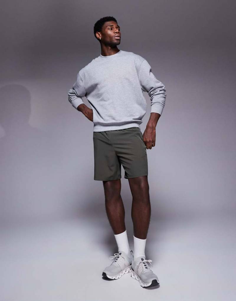 4505 - Schnelltrocknendes Trainings-Sweatshirt in Grau meliert mit Oversize-Schnitt von 4505