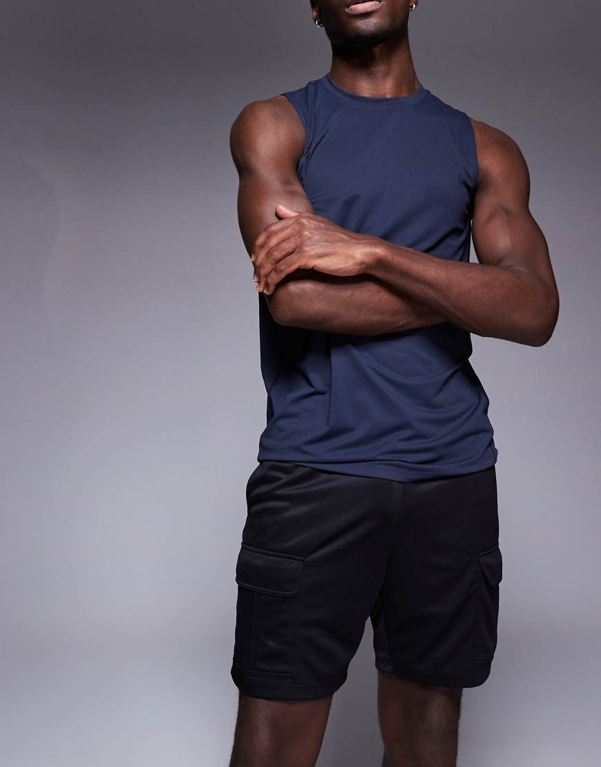 4505 - Sport-Cargoshorts aus Poly-Trikot in Schwarz von 4505